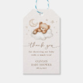 On Cloud Nine Neutral Teddy Bear Baby Shower Favor Geschenkanhänger (Vorderseite)