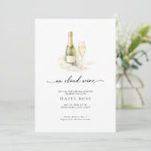 On Cloud Wine Elegant Champagne Bridal Shower Einladung (Stehend Vorderseite)