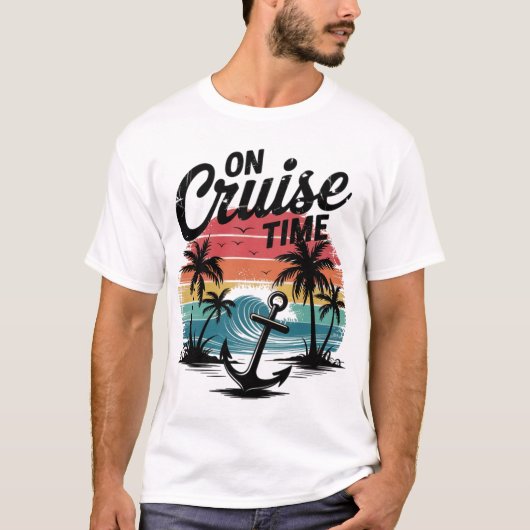 On Cruise Time Coconut Tree Summer Vacation  T-Shirt (Vorderseite)