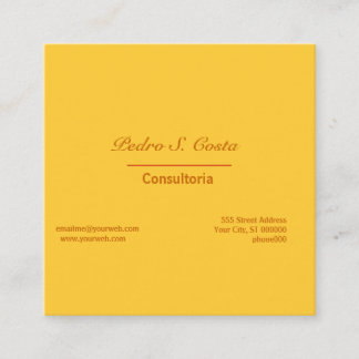 On der Bold Side. Plain Cautionary Yellow Vibrant Quadratische Visitenkarte