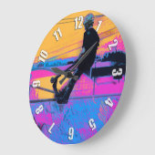 On Edge - Stunt Scooter Artwork Große Wanduhr (Winkel)