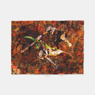 "On Fire" Freestyle Motocross Rider Fleecedecke