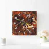 "On Fire" Freestyle Motocross Rider Quadratische Wanduhr (Zuhause)