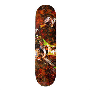 "On Fire" Freestyle Motocross Rider Skateboard