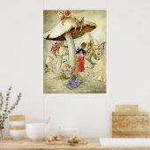 'On Mushroom Hill' - Print Poster (Küche)