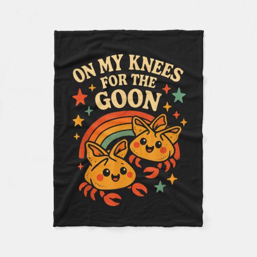 On My Knees For The Goon Crab Rangoon Meme Dumb Go Fleecedecke (Vorderseite)