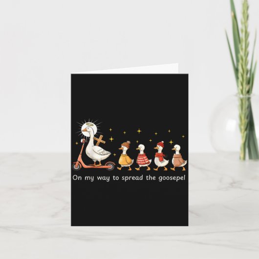 On My Way To Spread The Gospel Funny Goose Christi Karte (Vorderseite)