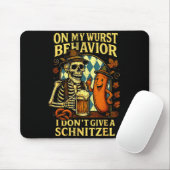 On My Wurst Behavior Funny Skeleton And Dog Mousepad (Mit Mouse)