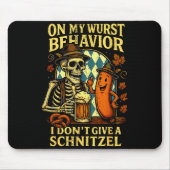 On My Wurst Behavior Funny Skeleton And Dog  Mousepad (Vorne)
