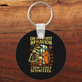 On My Wurst Behavior Funny Skeleton And Dog Schlüsselanhänger (Vorderseite)