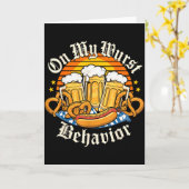 On My Wurst Behavior Retro Groovy Beer Karte (Gelbe Blume)