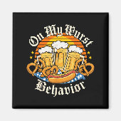 On My Wurst Behavior Retro Groovy Beer  Magnet (Vorne)