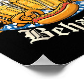 On My Wurst Behavior Retro Groovy Beer  Poster (Ecke)