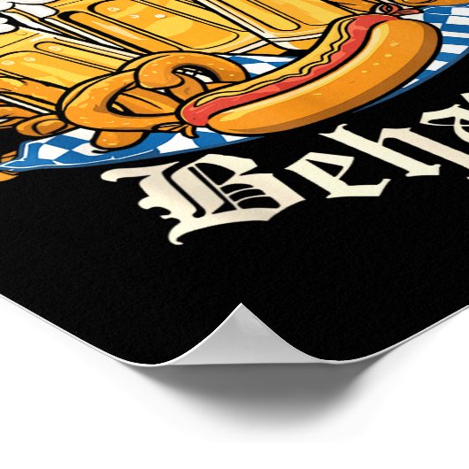 On My Wurst Behavior Retro Groovy Beer Poster (Ecke)