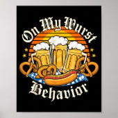 On My Wurst Behavior Retro Groovy Beer Poster (Vorne)
