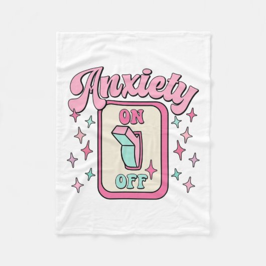 On Off Switching Spaß Mental Health Awareness Retr Fleecedecke (Vorderseite)