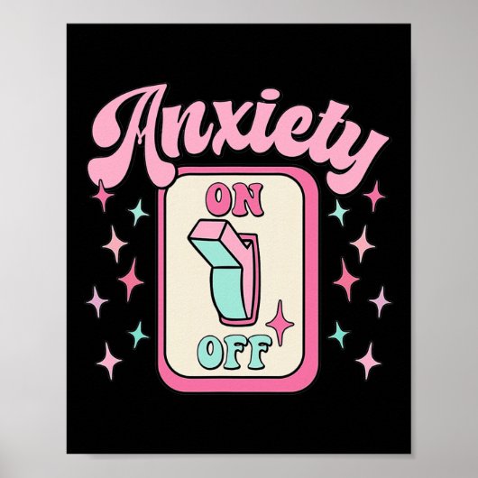 On Off Switching Spaß Mental Health Awareness Retr Poster (Vorne)