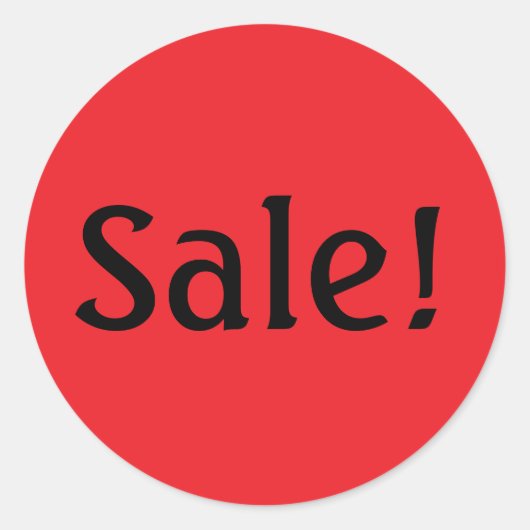 On Sale Simple Red Sticker Round Circle (Vorderseite)