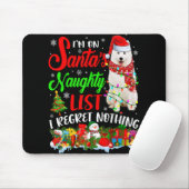 On Santas Naughty List Xmas American Eskimo T Shir Mousepad (Mit Mouse)