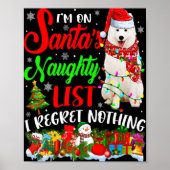 On Santas Naughty List Xmas American Eskimo T Shir Poster (Vorne)