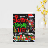 On Santas Naughty List Xmas Boxer T Shirt Karte (Gelbe Blume)