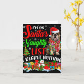 On Santas Naughty List Xmas English Bulldog T Shir Karte (Gelbe Blume)