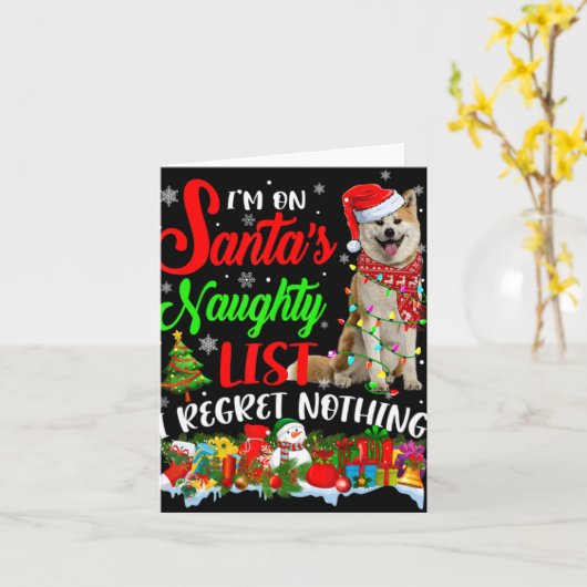 On Santas Naughty List Xmas Shiba Inu Karte (Gelbe Blume)