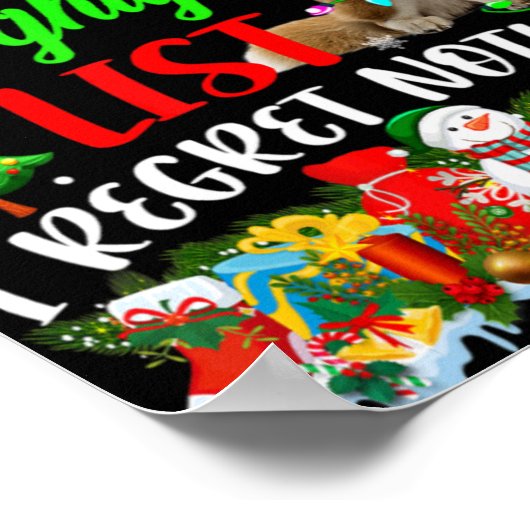 On Santas Naughty List Xmas Shiba Inu Poster (Ecke)