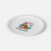 On Santa's Xmas Naughty List Regret Nothing Basset Pappteller (Schrägansicht)