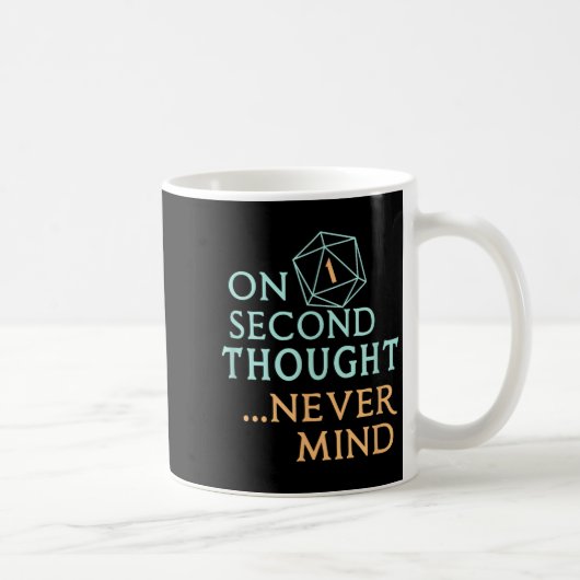 On Second Thought Never Mind, Funny Gift For Men,  Kaffeetasse (Rechts)