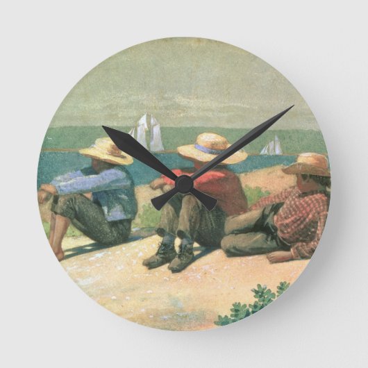 On the Beach, 1875 Runde Wanduhr (Vorderseite)