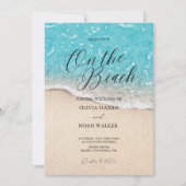 On The Beach Blue Ocean wedding Invitation Einladung (Vorderseite)