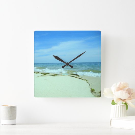 On The Beach - Quadratische Wanduhr (Zuhause)