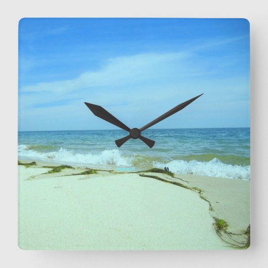 On The Beach -  Quadratische Wanduhr (Vorderseite)