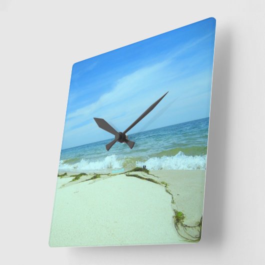 On The Beach -  Quadratische Wanduhr (Winkel)