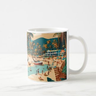 On the beach – südländisches Flair im Maori Art St Kaffeetasse