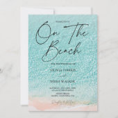 On The Beach Summer Blue Ocean tropical  wedding Einladung (Vorderseite)