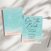 On The Beach Summer Blue Ocean tropical  wedding Einladung