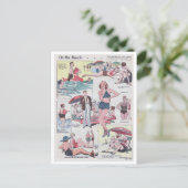 On The Beach - Vintage - 1935 Postkarte (Stehend Vorderseite)