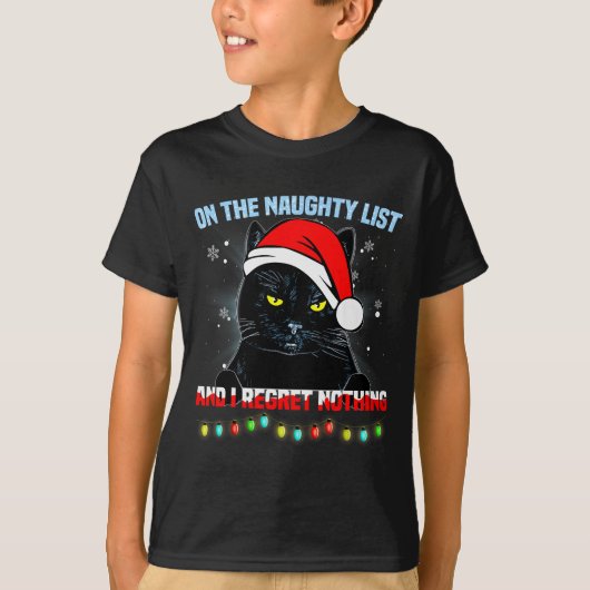 On The Naughty List And I Regret Nothing Cat Chris T-Shirt (Vorderseite)