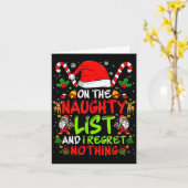 On The Naughty List And I Regret Nothing Funny Chr Karte (Gelbe Blume)