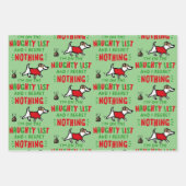 On the Naughty List and I Regret Nothing Funny Dog Geschenkpapier Set (Vorderseite 3)