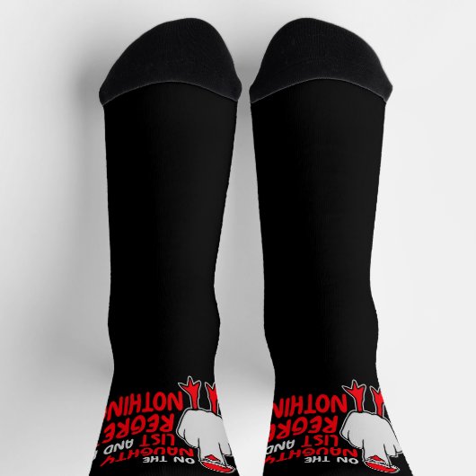 On The Naughty List And I Regret Nothing Seagull Socken (Oben)