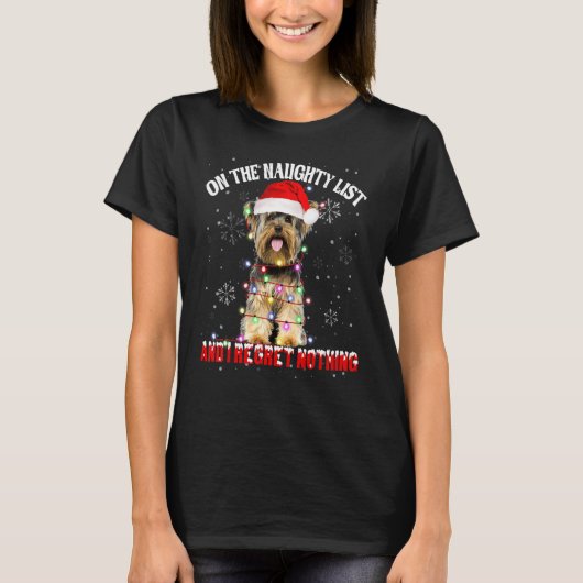 On The Naughty List And I Regret Nothing Yorkshire T-Shirt (Vorderseite)