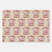 On The Naughty List And Loving It Wine Christmas Geschenkpapier Set (Vorderseite)