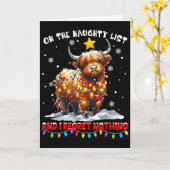 On The Naughty List And Reget Nothing Christmas Hi Karte (Gelbe Blume)