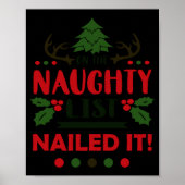 On The Naughty List Nailed It Christmas Poster (Vorne)