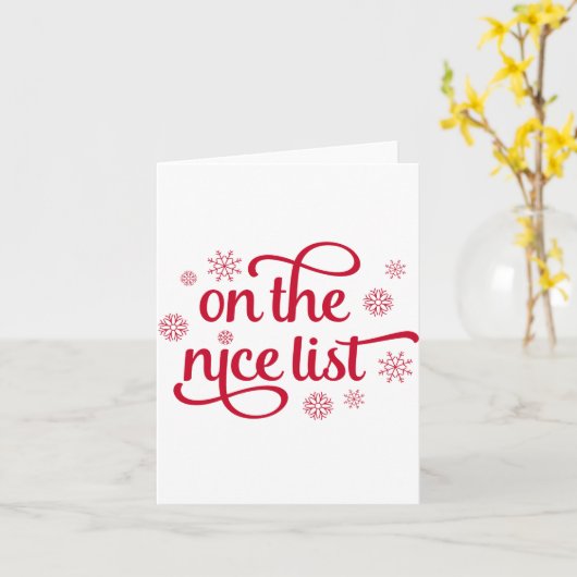 On The Nice List Christmas Toddler Toddler Karte (Gelbe Blume)