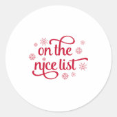 On The Nice List Christmas Toddler Toddler Runder Aufkleber (Vorderseite)