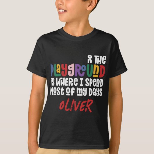 On The Playground Tygraphy Modern Teacher Gift T S T-Shirt (Vorderseite)